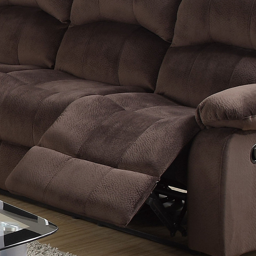 Padded Suede Motion Sofa in Chocolate