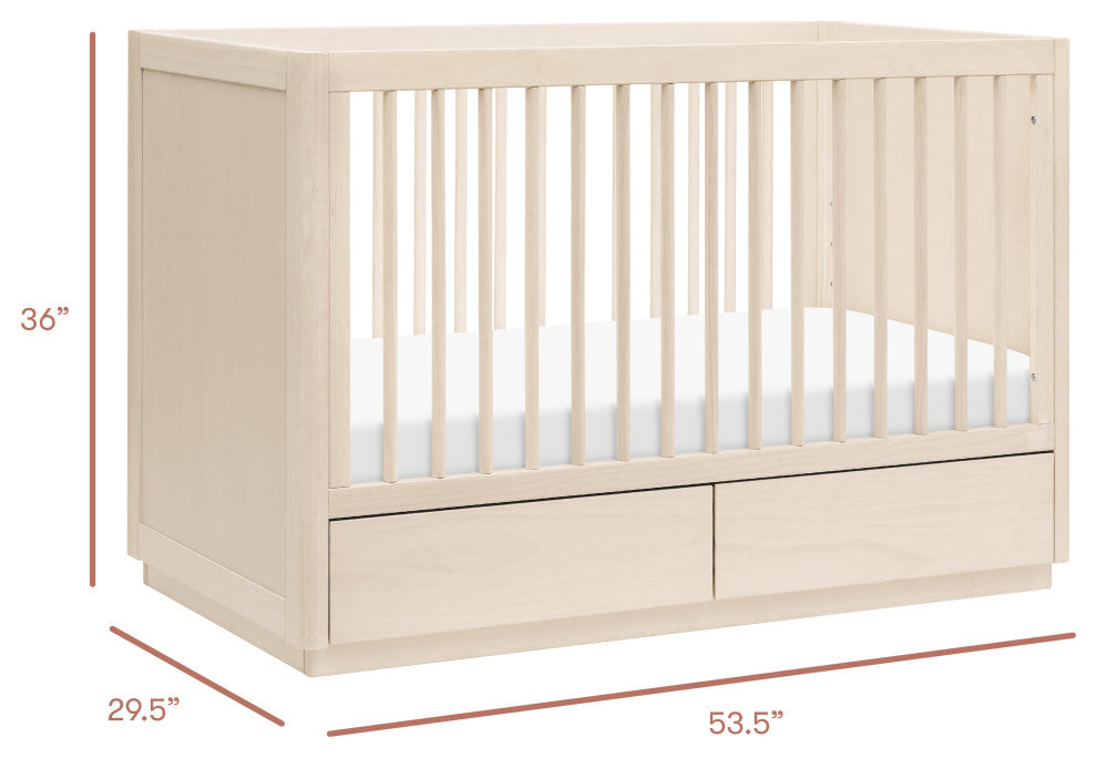 Bento 3-in-1 Convertible Storage Crib With Toddler Bed Conversion Kit