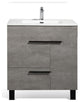 Freestanding Bath Vanity Set, Concrete Grey, Integrated Ceramic Sink, 36"