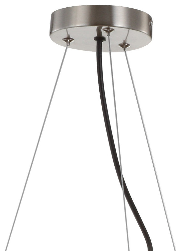 Liam Metal Led Pendant, Nickel, Nickel, Width: 26.5"