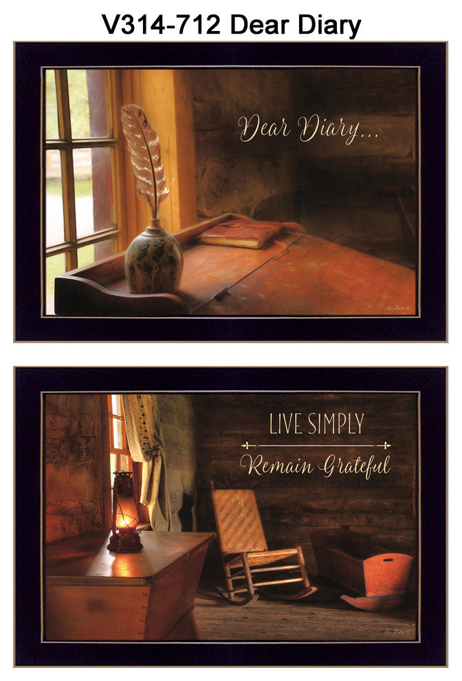 "Dear Diary" Collection By Lori Deiter, Printed Wall Art, Black Frame