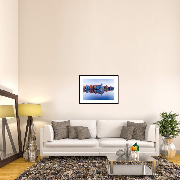 "Colored Homes" Framed Digital Print by Ton Drijfhamer, 38"x28"
