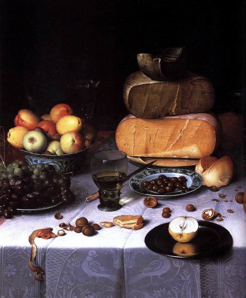 Floris Claesz Van Dijck Laid Table with Cheeses and Fruit (detail) Canvas Wrap