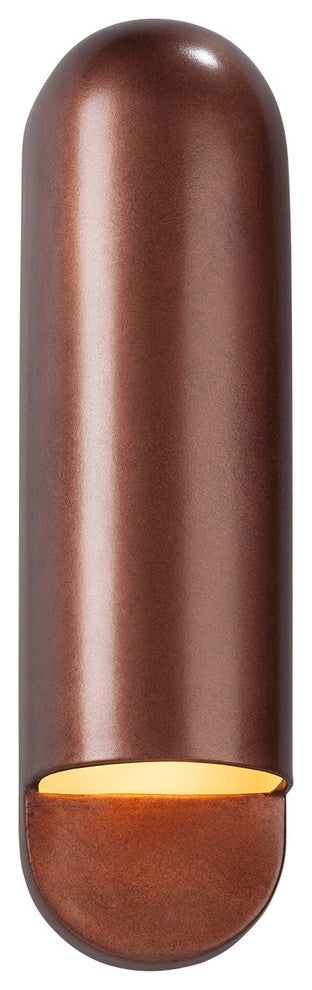 Capsule Outdoor Wall Sconce, Large, Incandescent, Antique Copper