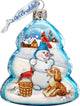 Keepsake Building A Snowman Scenic Glass Ornament