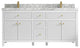 Sonoma 72 Double Sink Reeded Bath Vanity in White 2" Carrara Marble