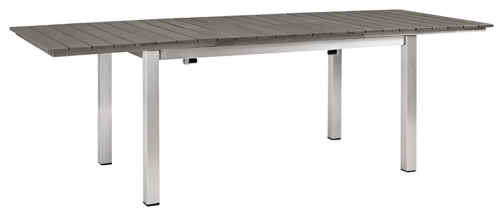 Silver Black Shore 5 Piece Outdoor Patio Aluminum Outdoor Dining Set