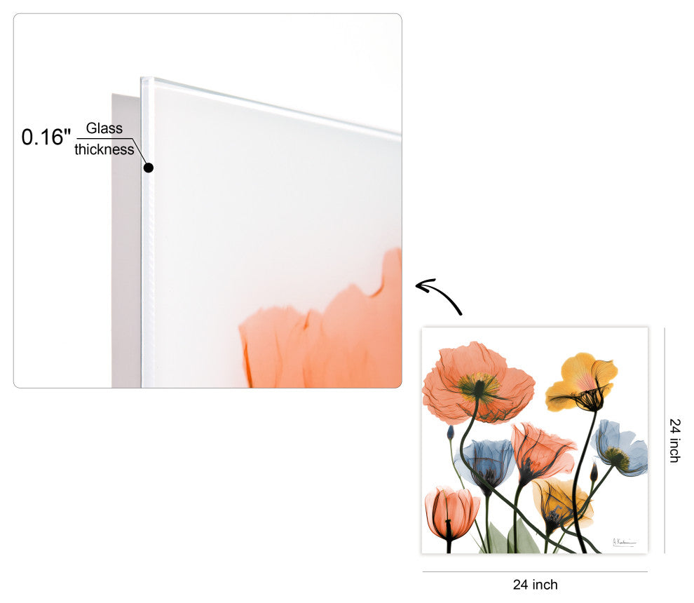 "Flowers and Ferns"Frameless Free Floating Panel Graphic Wall Art, 24"x24"