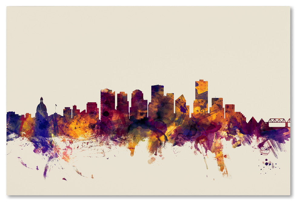 Michael Tompsett 'Edmonton Canada Skyline' Canvas Art, 24"x16"