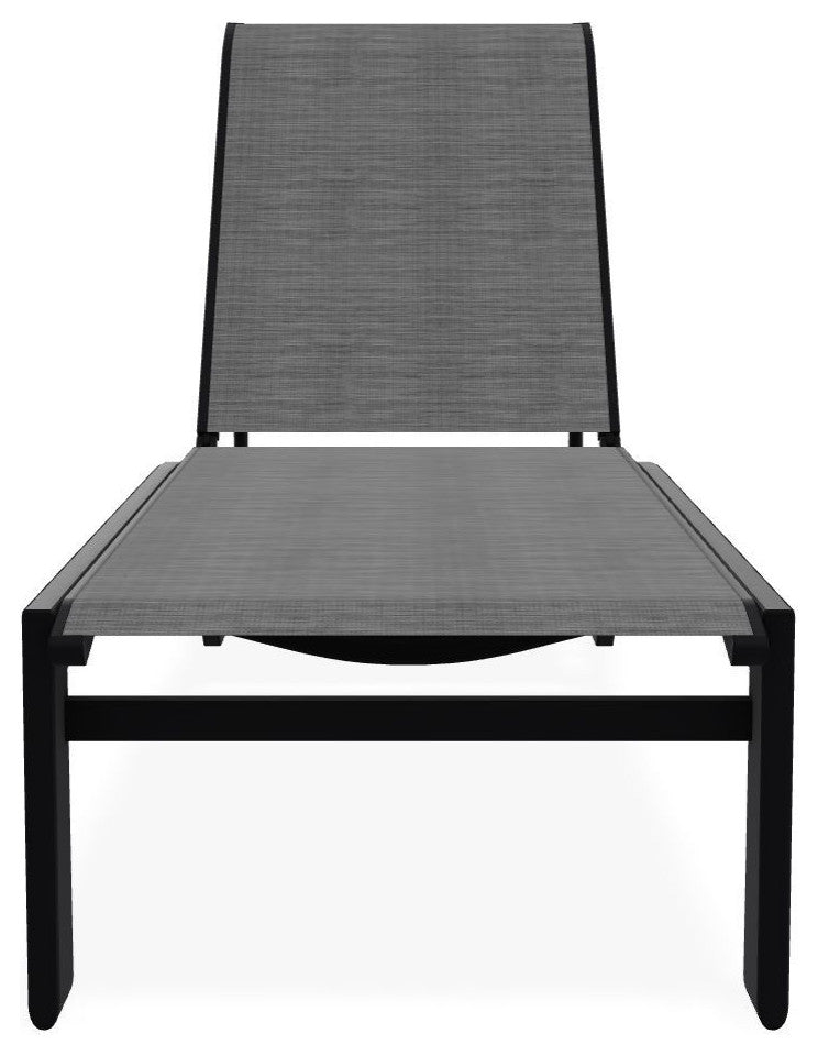 Kendall Sling Stackable Outdoor Chaise Lounge, Collect Charcoal/Black
