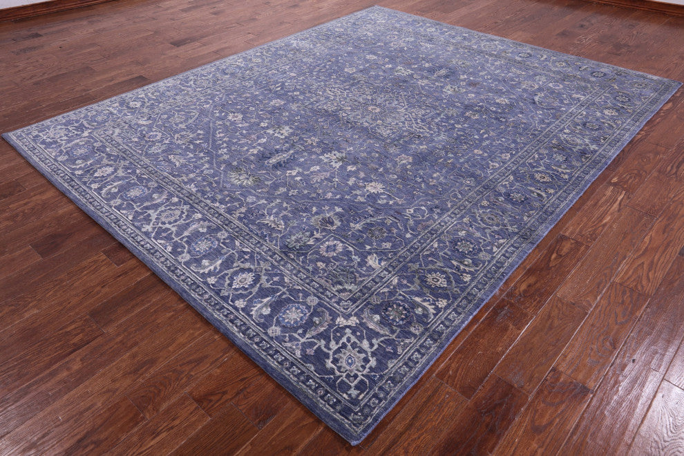 8' 0" X 10' 1" Persian Heriz Serapi Hand Knotted Wool & Silk Rug - Q15538