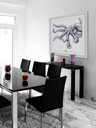 "Blue Octopus" Framed Painting Print