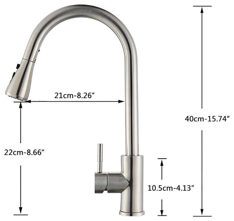 Brushed Nickel Single Hole Pull Out Spout Kitchen Sink Faucet
