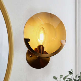 LNC Aedrusson 1-Light 7.9" Modern Geometric Crystal Wall Sconce, Brass