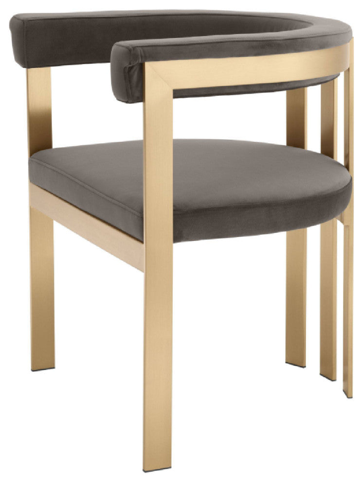 Modern Brass Barrel Dining Chair | Eichholtz Clubhouse