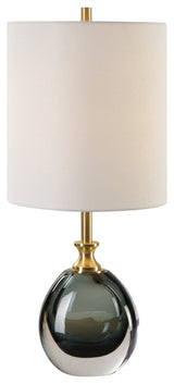 Uttermost Enigma Teal Blue Glass Buffet Lamp