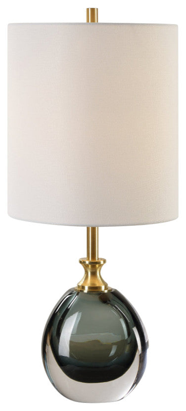 Uttermost Enigma Teal Blue Glass Buffet Lamp