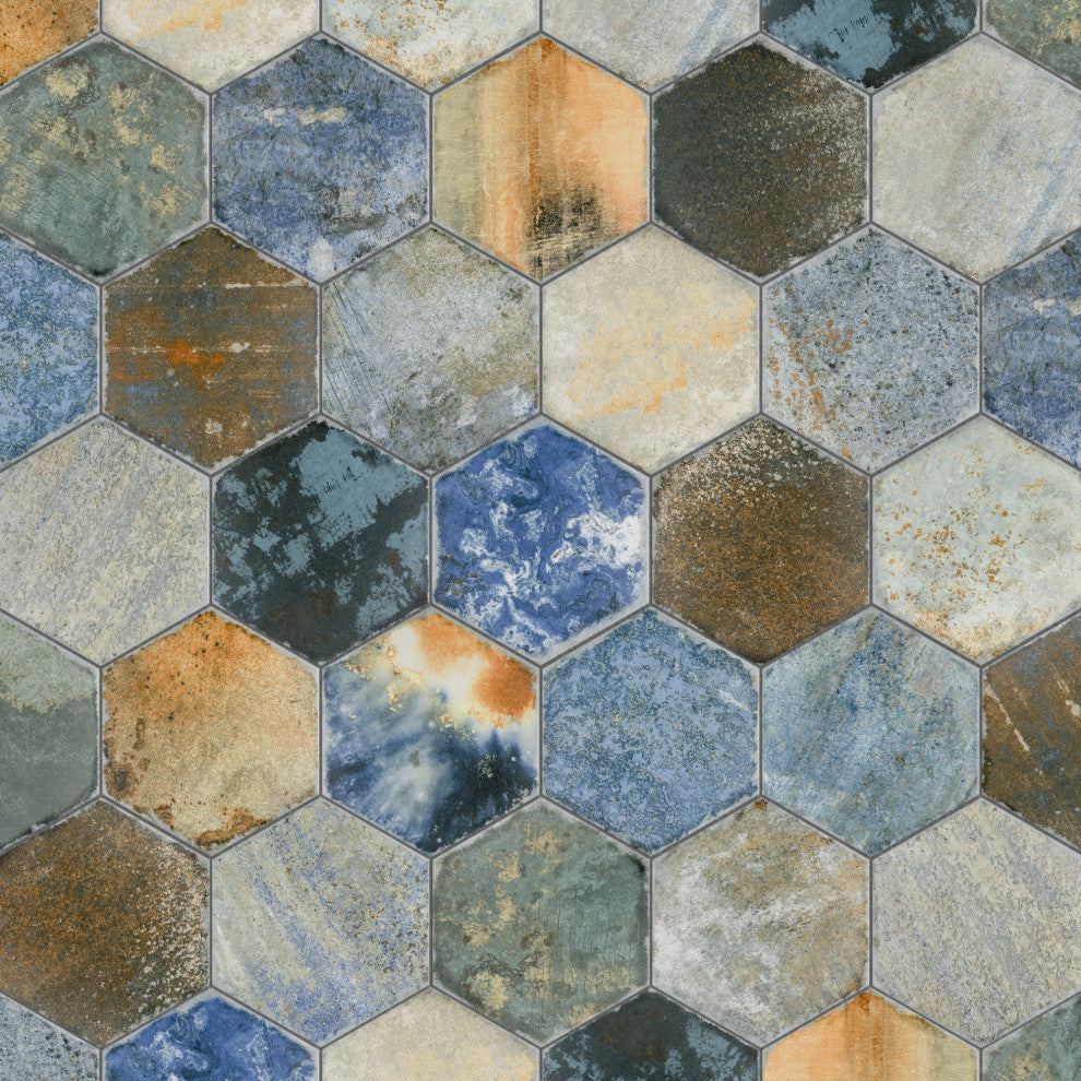 Dorne Hex Porcelain Floor and Wall Tile Sample