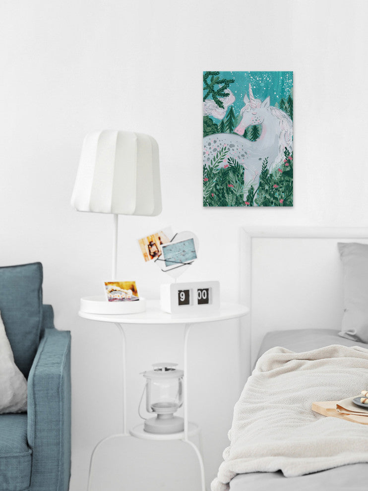 "Unicorn at Night" Painting Print on Wrapped Canvas, 20"x30"