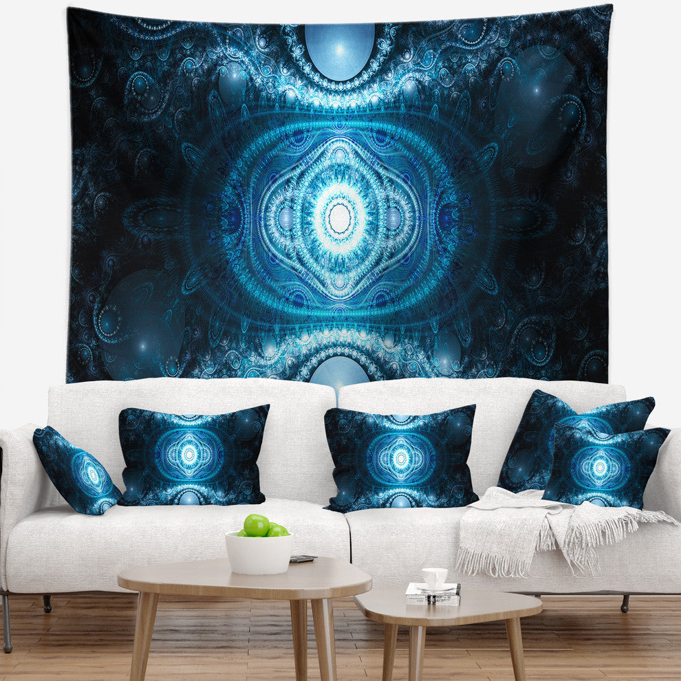 Cabalistic Light Blue Pattern Abstract Wall Tapestry, 39"x32"