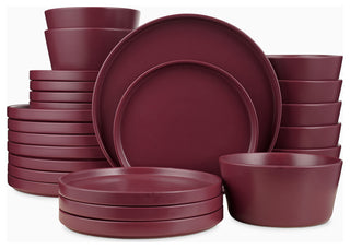 Stone Lain Celina Stoneware 24 Piece Dinnerware Set, Purple