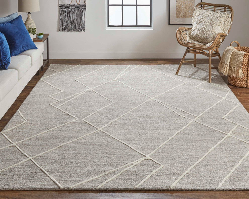 Euclid T8004 Transitional/Industrial/Farmhouse Area Rug, 8'x10'