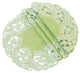 Laurel Embroidered Cutwork Spring Doilies, 12" Round, Green, Set of 4