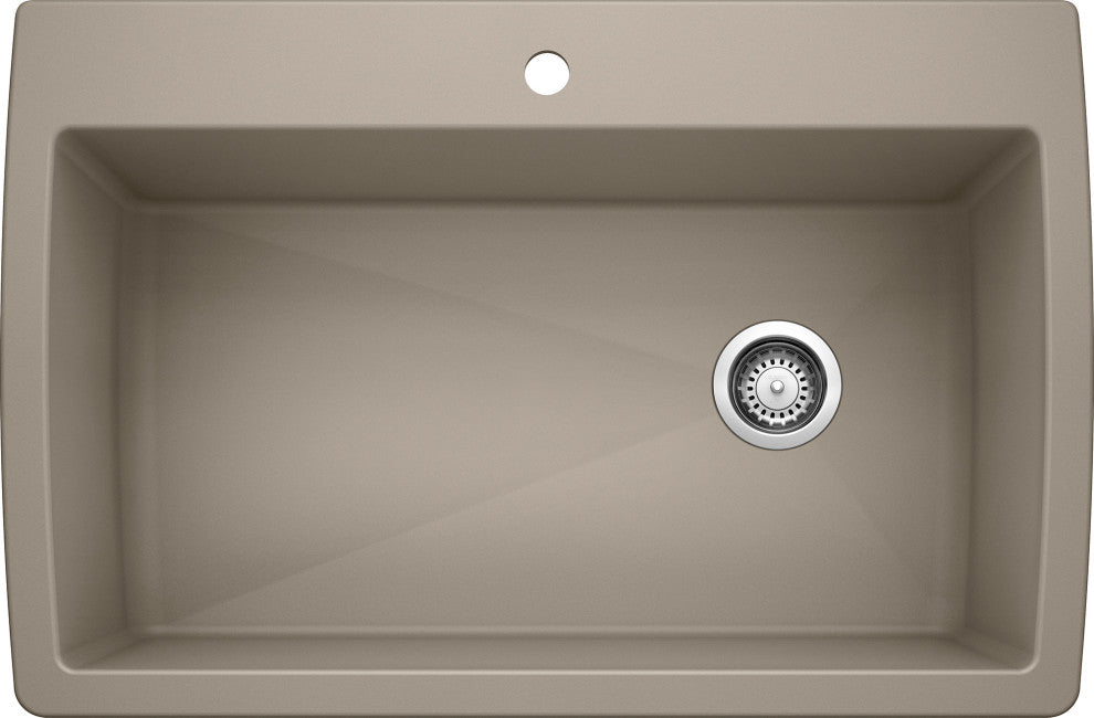 Blanco 441287 22"x33.5" Granite Single Dual-Mount Kitchen Sink, Truffle
