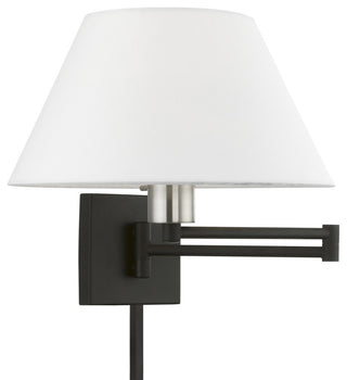 1 Light Black With Brushed Nickel Accent Swing Arm Lamp