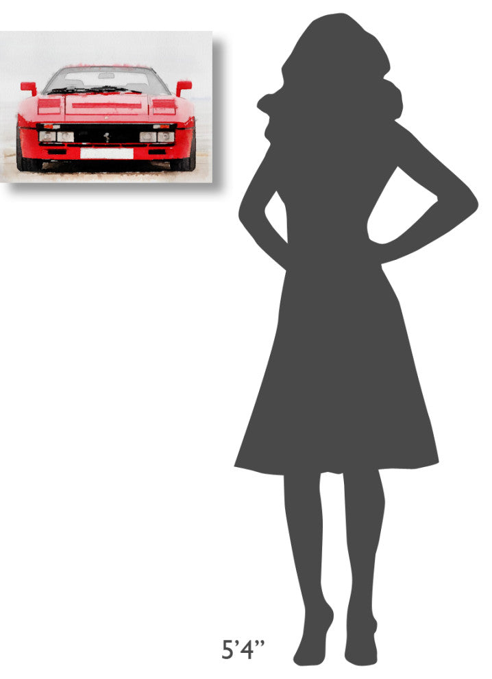 "1980 Ferrari 288 GTO Front Watercolor" Fine Art Print