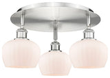 Innovations Lighting Fenton 3-Light 18" Flush, Satin Nickel/White, 516-3C-SN-G91