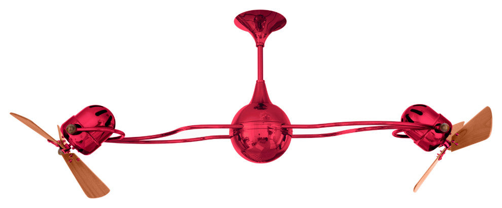 Italo Ventania, Rotational Ceiling Fan, Rubi Finish, Mahogany Blades