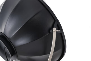 Black Metal Floor Lamp With Gold Interior Shade