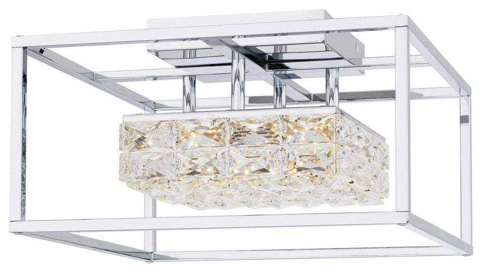 Dazzle LED Semi Flush Mount, Polished Chrome