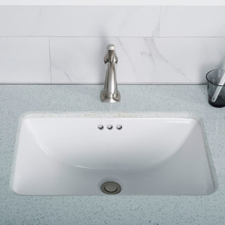 Elavo Ceramic Rectangle Undermount Bathroom Sink, White