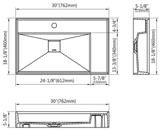 Gordon 30" Single Bathroom Sink, Sink With Pedestal