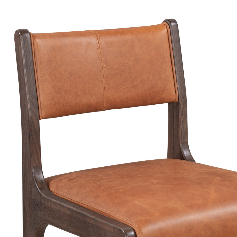 Kosas Home Wayne Top Grain Leather Stool, Counter Stool