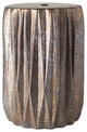 Surya Aynor AYN-002 Garden Stool, Dark Brown/Gold/Silver