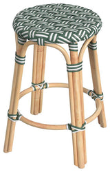 Tobias Rattan Round 24 Counter Stool, Green