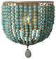 Donostia | Retro Blue/White Wooden Bead Wall Lamp, Blue