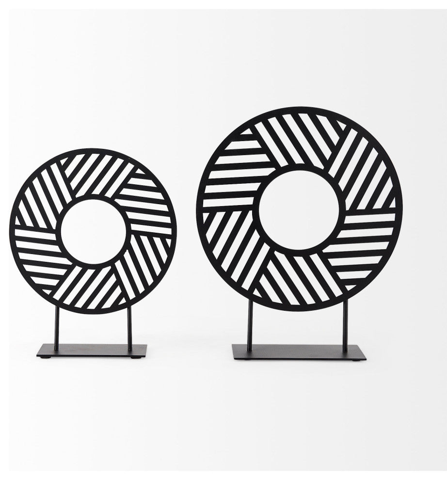 Micra 9.1Lx2.6Wx10.9H Matte Black Metal Decorative Object on a Stand