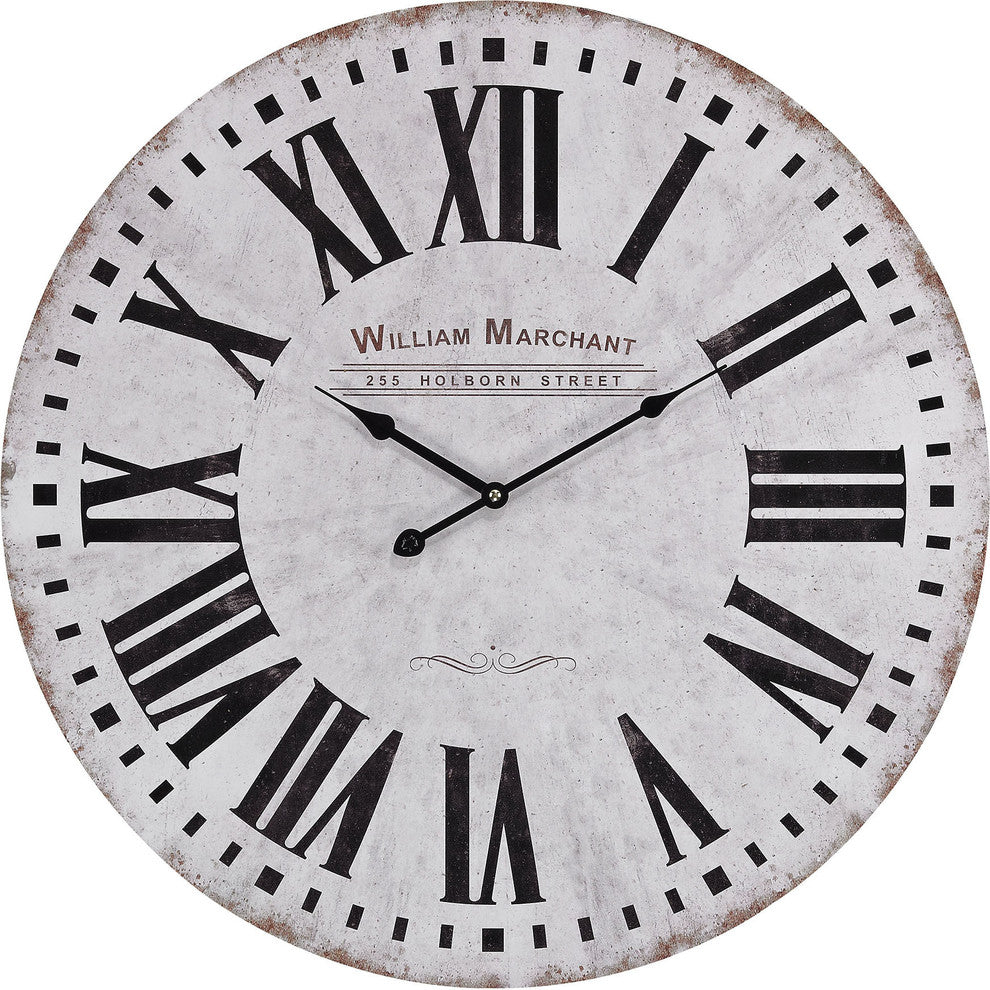 Sterling 171-005 Aged White Wall Clock