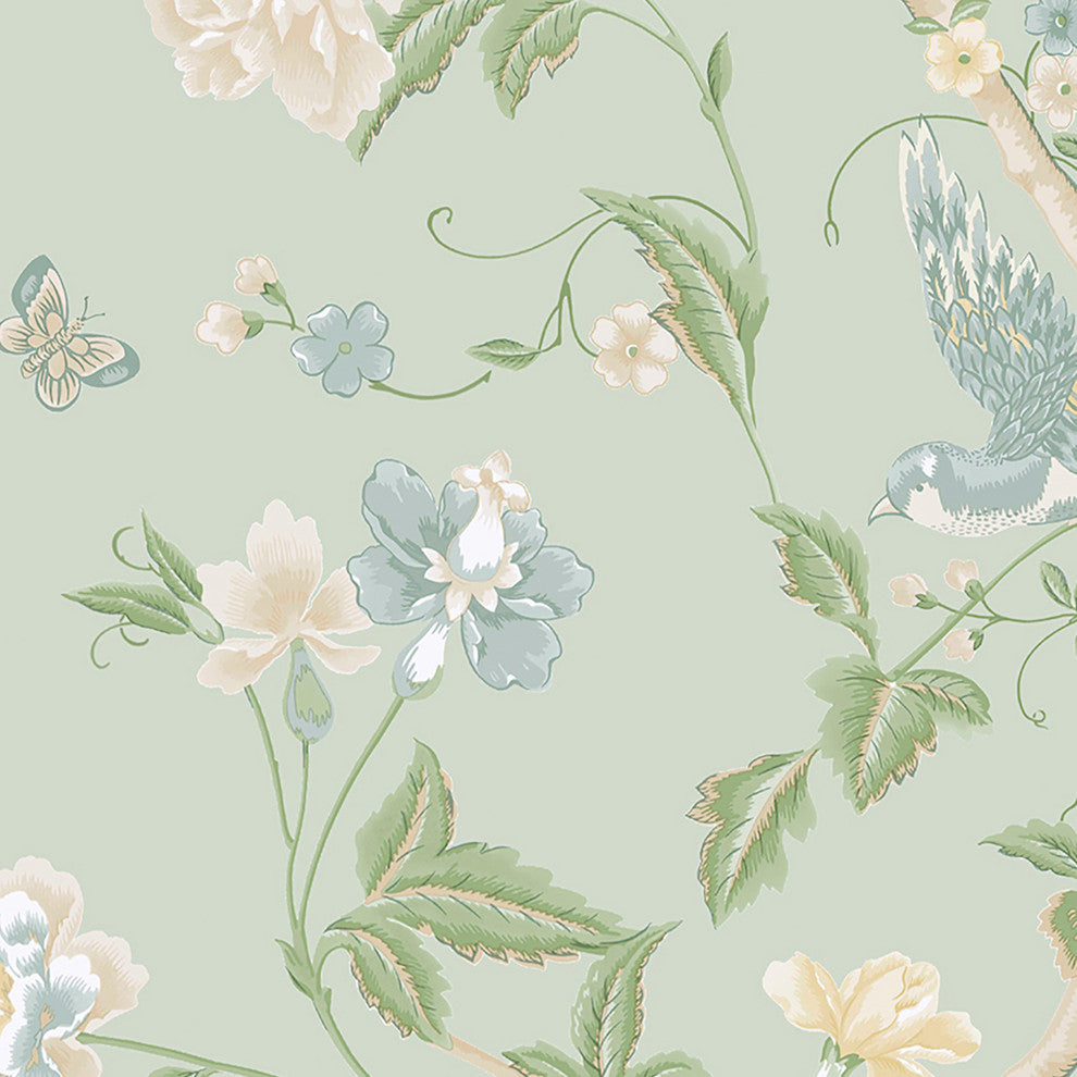 Laura Ashley Summer Palace Wallpaper, Eau De Nil