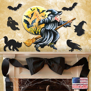Halloween Witch Wooden Door Hanger