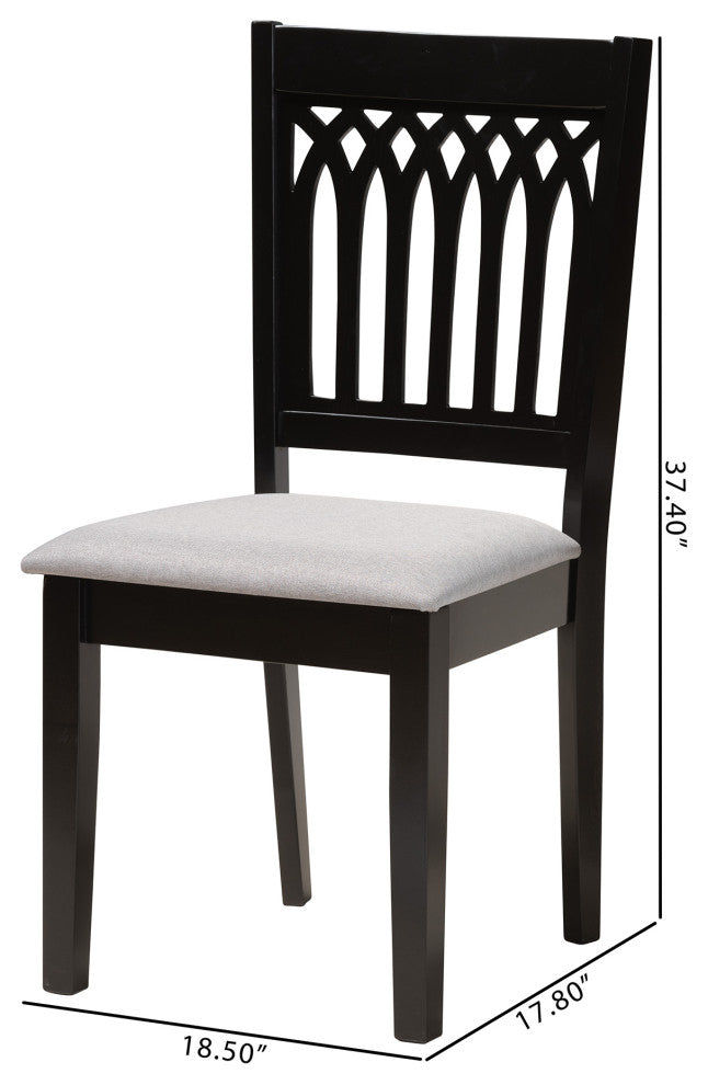 Marsala Modern Collection, Gray/Dark Brown, Dining Chair