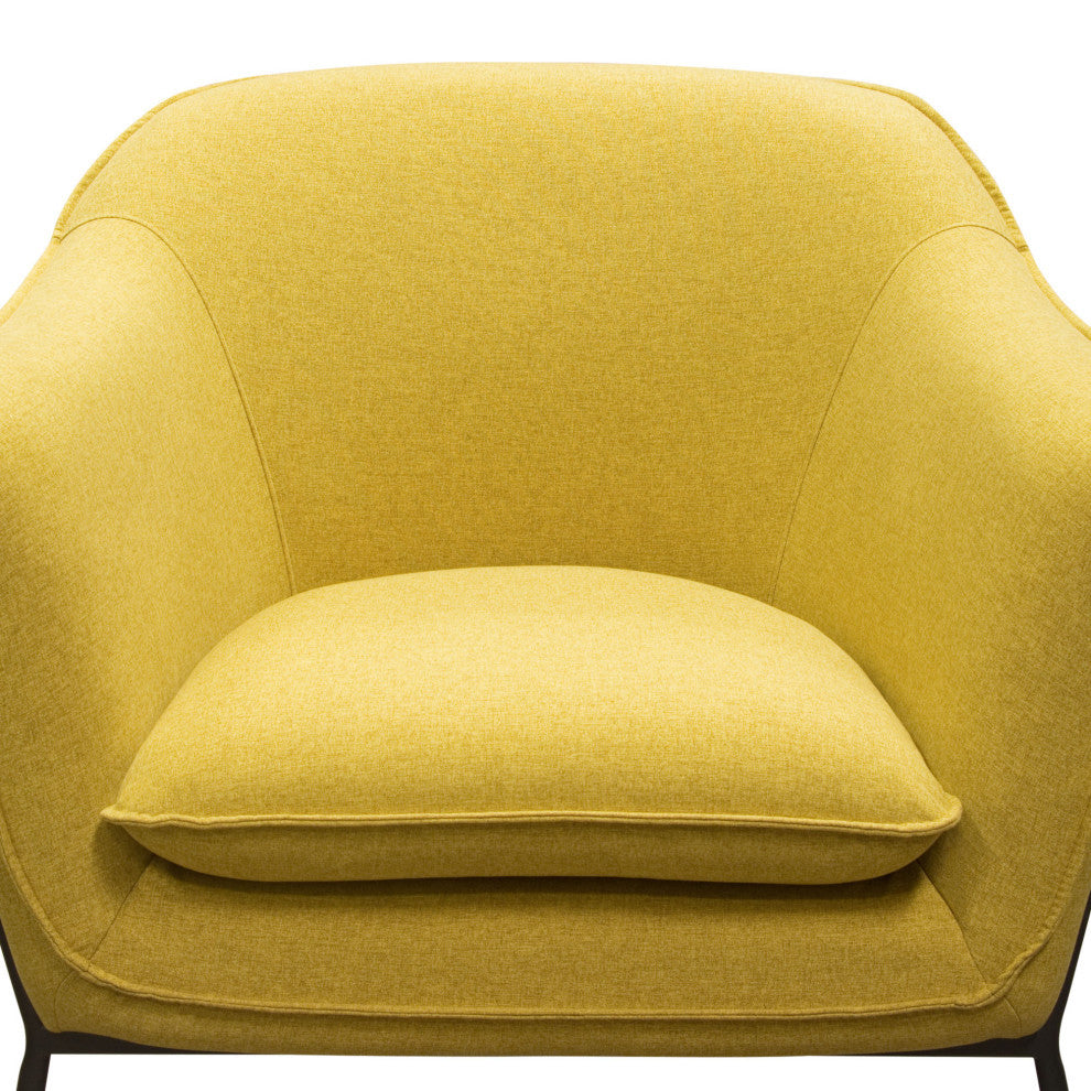 Status Accent Chair, Yellow Fabric With Metal Leg by Diamond Sofa