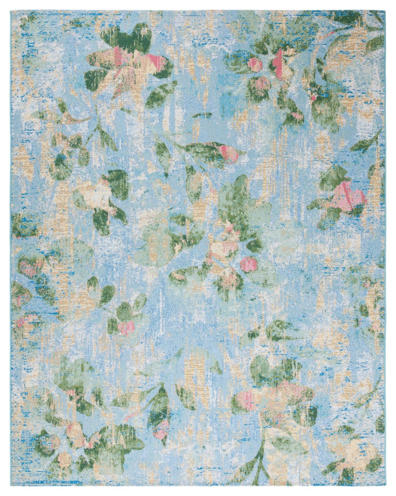 Safavieh Barbados Collection Indoor-Outdoor, BAR522 Rug, Light Blue/Green, 8'x10'5"