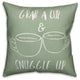 Grab a Cup and Snuggle Up Spun Poly Pillow, 18x18