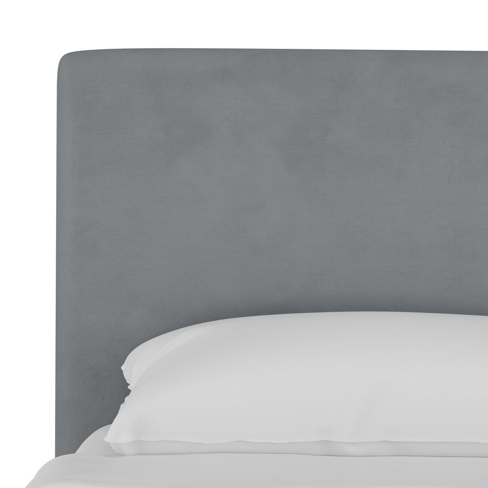 Browder Upholstered Platform Bed, Velvet Steel Gray, Full