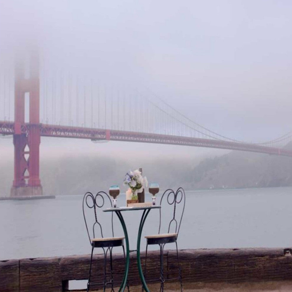 Overcast Bistro Caf" Golden Gate Bridge 2 Giclee Wrap Canvas Wall Art
